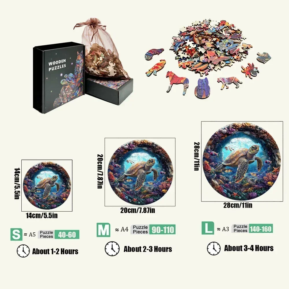 Dwupoziomowe Drewniane Puzzle Zwierzęta dla Dorosłych i Dzieci Uroczy Słonecznik Inteligentne Puzzle Łamigłówka Rodzinne Zabawki na Imprezę