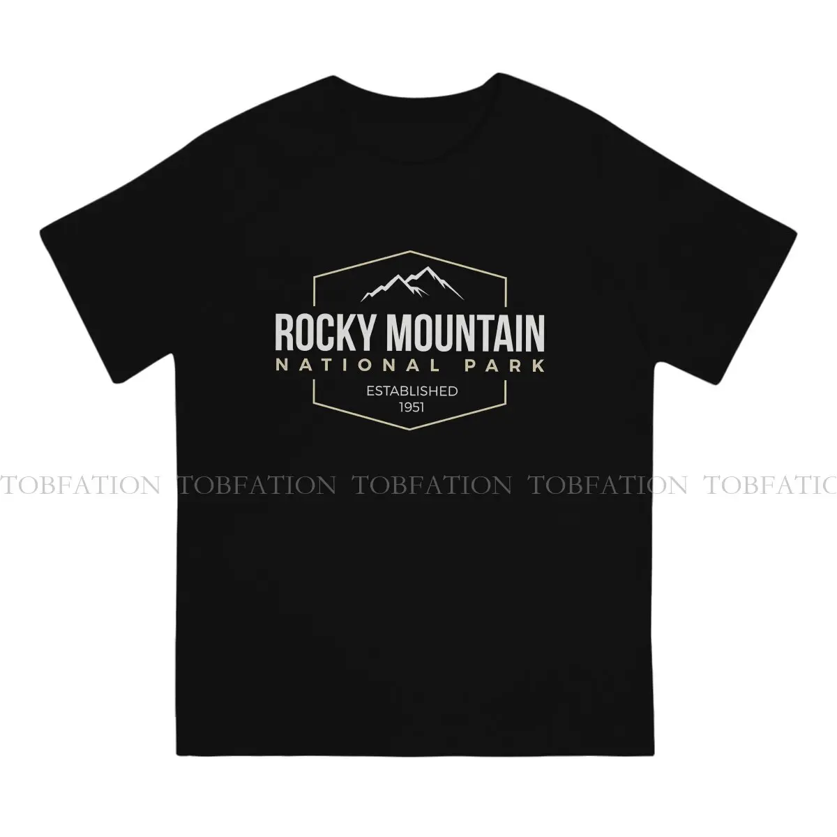 Rocky Mountain National Park Round Collar TShirt Climbing Outdoor Sports Pure Cotton Classic T Shirt Man's