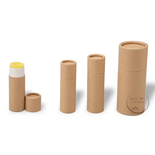 Tubo de papel Kraft para bálsamo labial, 12g/0,4 oz, tubo vacío para lápiz labial, envases cosméticos degradables, tubo de pasta desodorante sólido