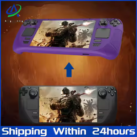 Soft Silicone Console Housing Anti Slip Shell Game Console Full Cover with Bracket Replacement Accessories for Steam Deck