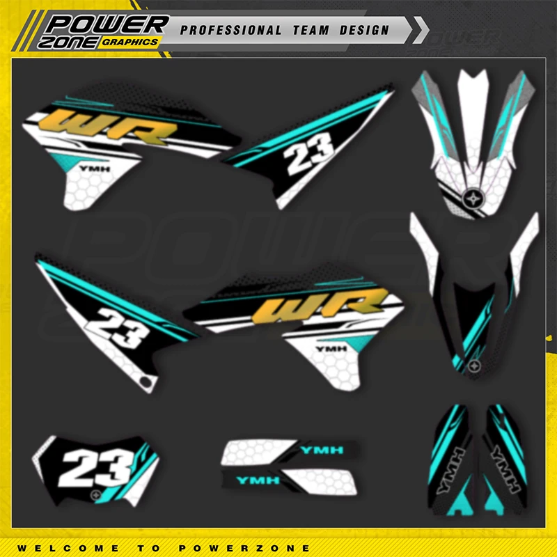 PowerZone Custom Team Graphics Backgrounds Decals For 3M Stickers Kit For YAMAHA 2008-2015 2016 2017 2018 2019 2020 WR250R 02