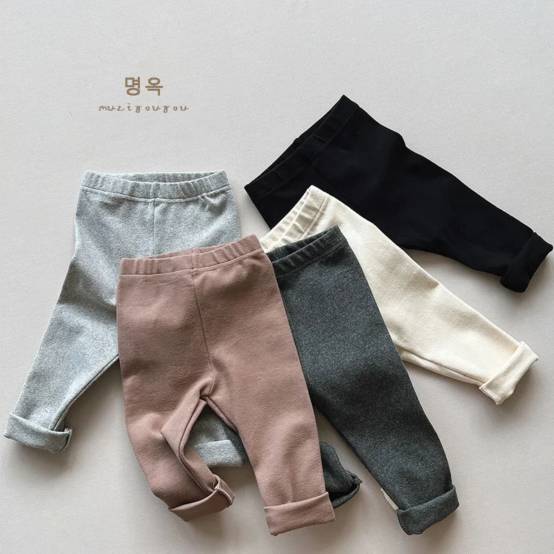 

Children Leggings Cotton Solid Color Elastic Waist Trousers Baby Boys Girls Pants Spring Autumn 1-6Yrs Kids Leggings Pant