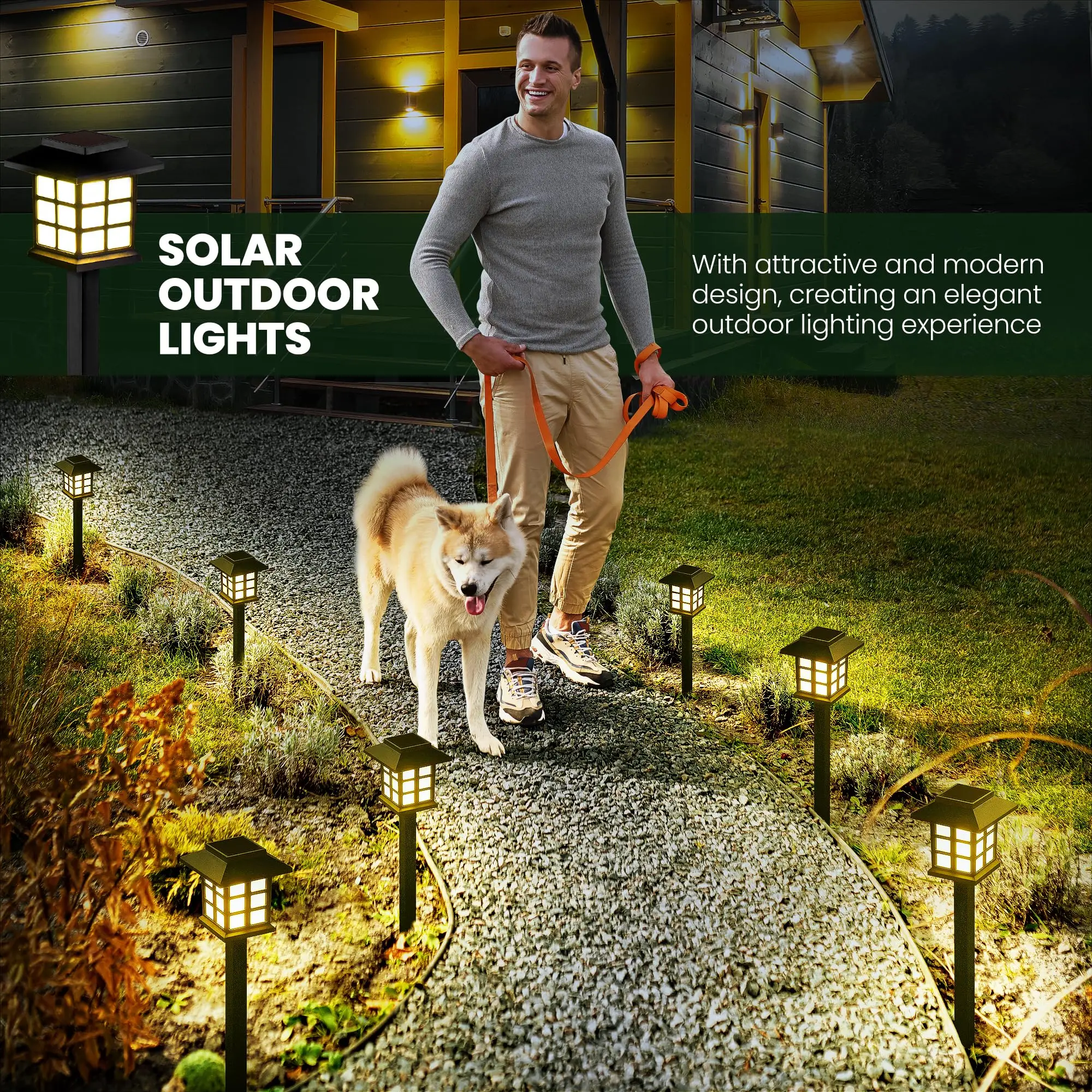 Outdoor LED Solar Lights, impermeável, Caminho, Luz solar, Passarela Lights, Jardim, Caminho Paisagem, Quintal, Pátio, Entrada, 2-12 Pack