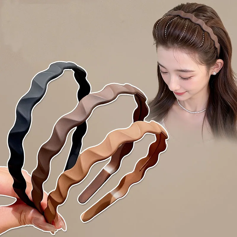 

Нескользящая повязка для волос, обруч для женщин и мужчин, матовая повседневная повязка на голову для мытья лица, цвета хаки, коричневого цвета, простая повязка на голову, аксессуары для волос