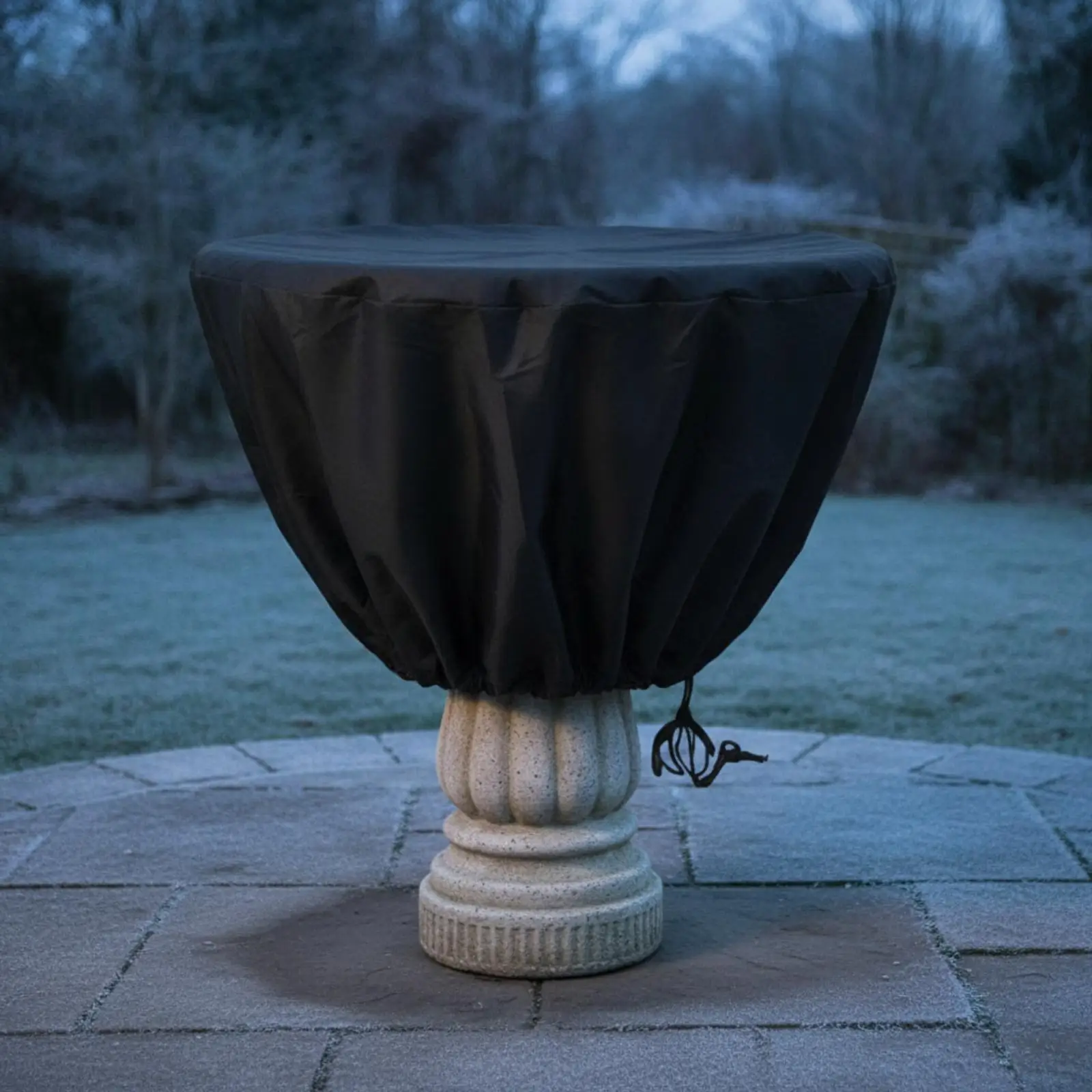 Weatherproof Fountain Cover for Garden Feature 420D Oxford Water Repellent Protector with Locking Drawstring for Yard Use