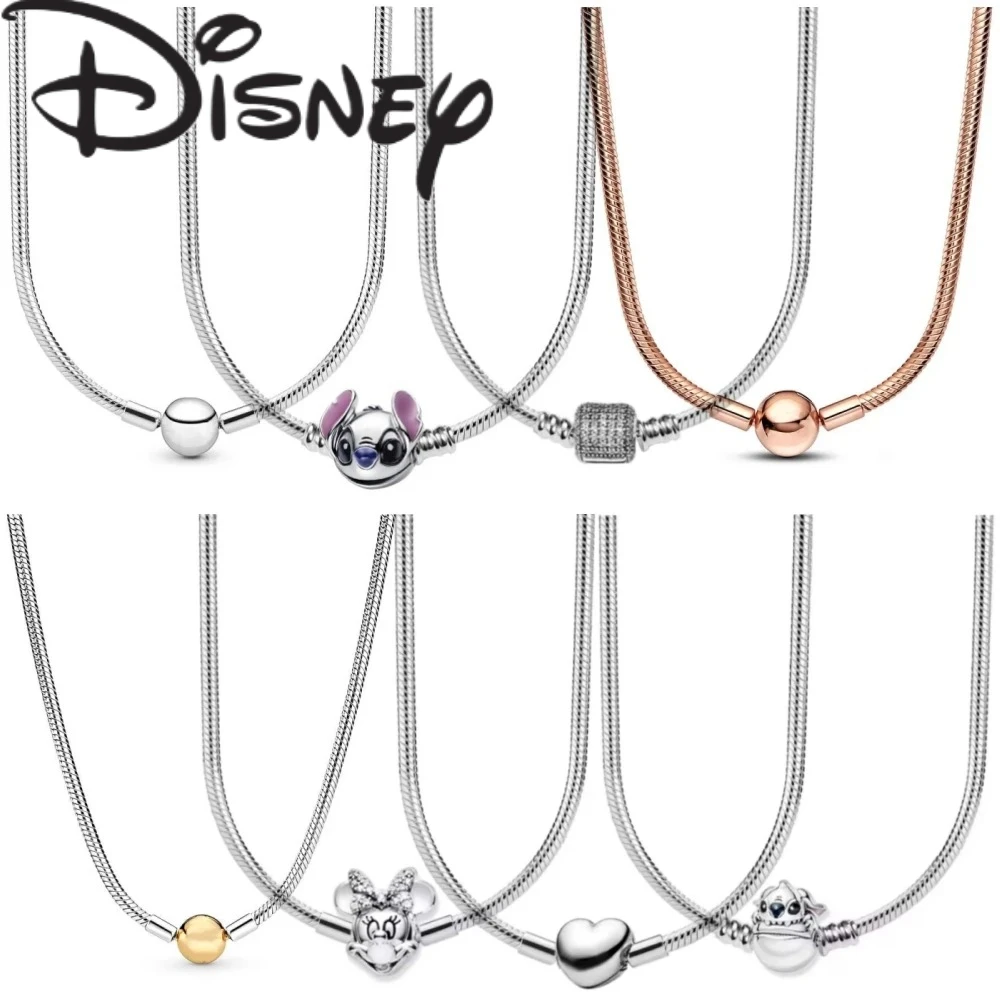 

Hot Sales 45Cm Length Silver Color Charm Necklace Snake Chain Fit Original Necklaces DIY Charm Bead Pendant for Women Jewelry