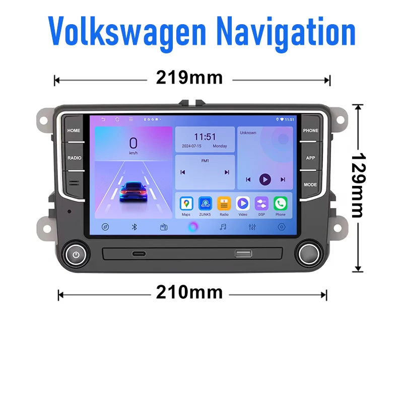7'' For VW SKODA Superb 2008-2014 Car Radio Camera Navi BT Android 15 Auto FM Google Map GPS 4G SIM Head Unit Reversing Image
