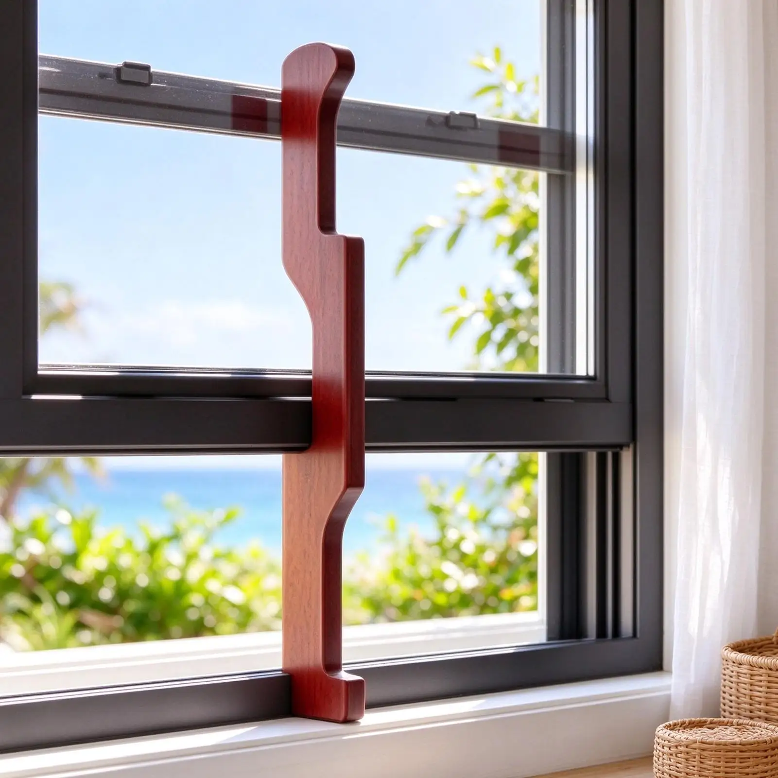2 Pieces Wood Adjustable Casement Holder 16.5in Stick To Keep Window Open for Office Living Room Bedroom Kitchen Indoor