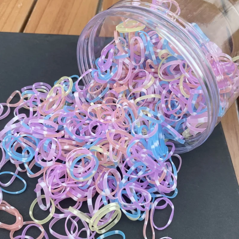 Über 800 Stück/Flasche Baby-Haargummi, Pferdeschwanz, dicke Einweg-Gummibänder, Kinder-Haargummis für Kinder, Mädchen, elastisches Haar-Accessoire – Detail 12
