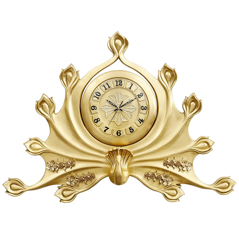 

Brass peacock wall clock villa wall clock living room decoration wall watch