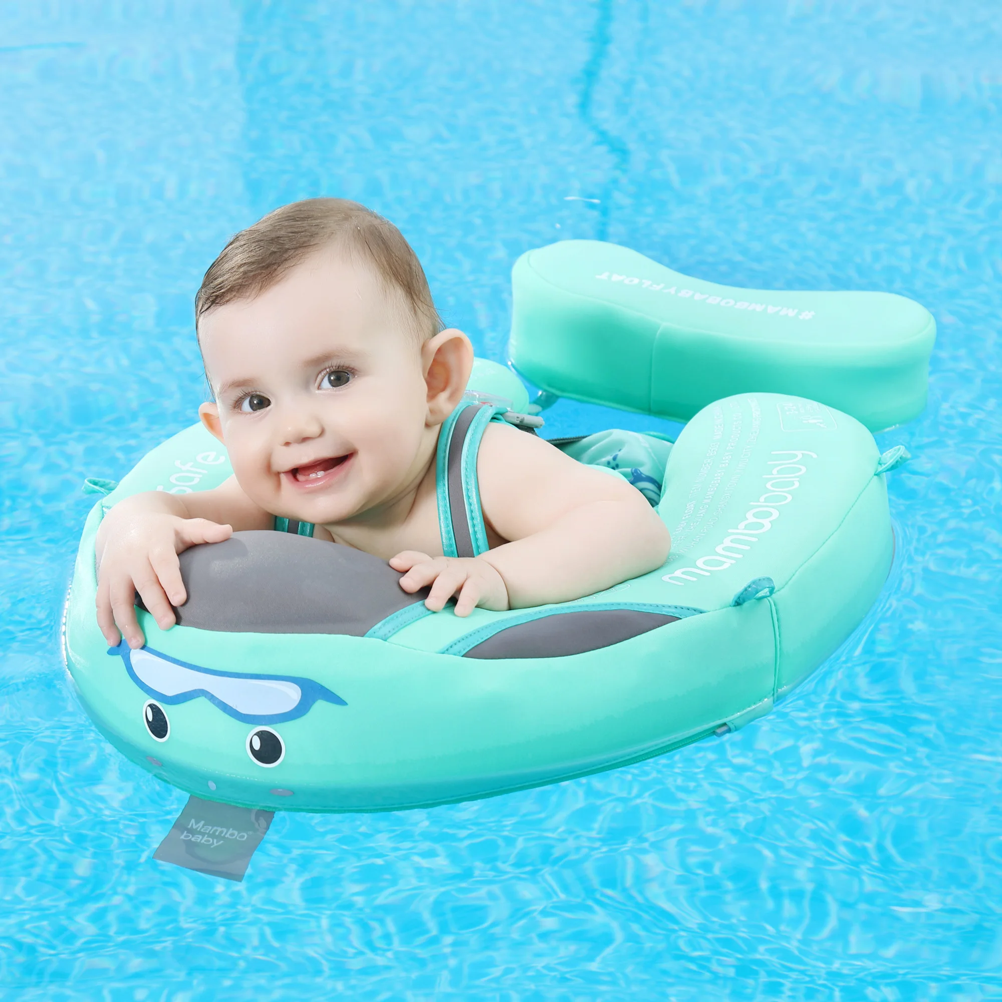 Mambobaby Add Tail Newest Baby Float with Sun Canopy Non-Inflatable Swimming Float