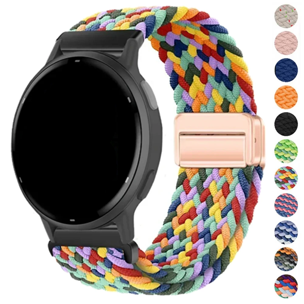�y�Z�[�����z20mm 22mm �i�C�������}�O�l�b�g���X�g���b�v Garmin Venu 4 3 SQ 2 Plus/Active 6�AVivoactive 5 4�AForerunner 70 170�Ή��o���h/�u���X���b�g