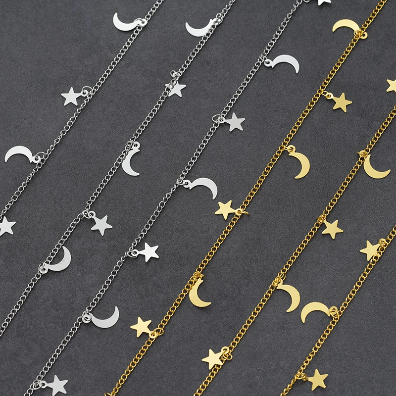 1 Meter/pack Stars Moons Chain Fit DIY Handmade Jewelry Accessories handmade Earrings necklace bracelet Crafts