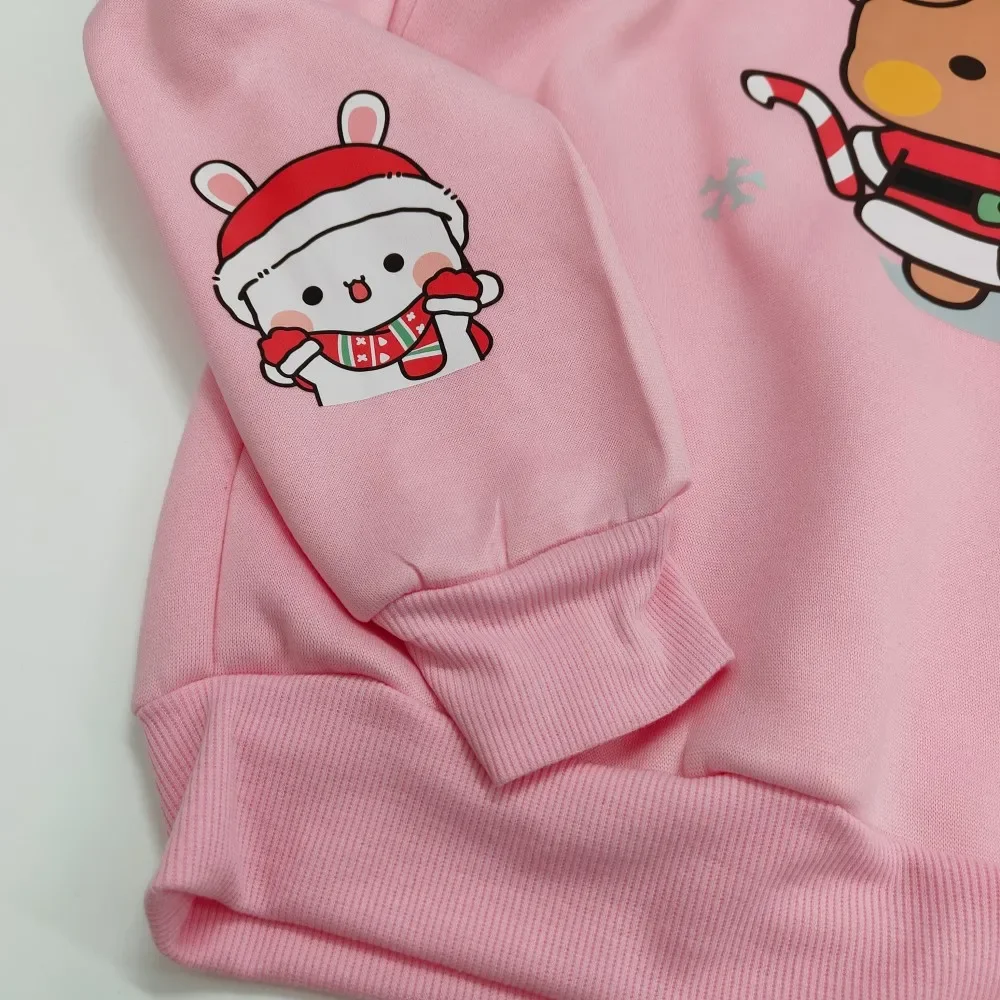 Santa Dudu Christmas Hoodie Panda Bear Bubu and Dudu Couples Hoodie Unisex Kawaii Sweatshirt Cartoon Graphic Hoodie Couples Gift