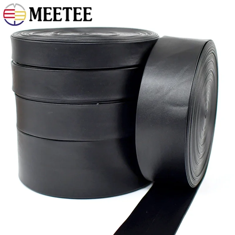 Meetee 5Meters 4-40mm Synthetic Leather Cord Necklace Leathers Rope Bracelet Decoration PU Ribbon Tapes Bag String Accessories