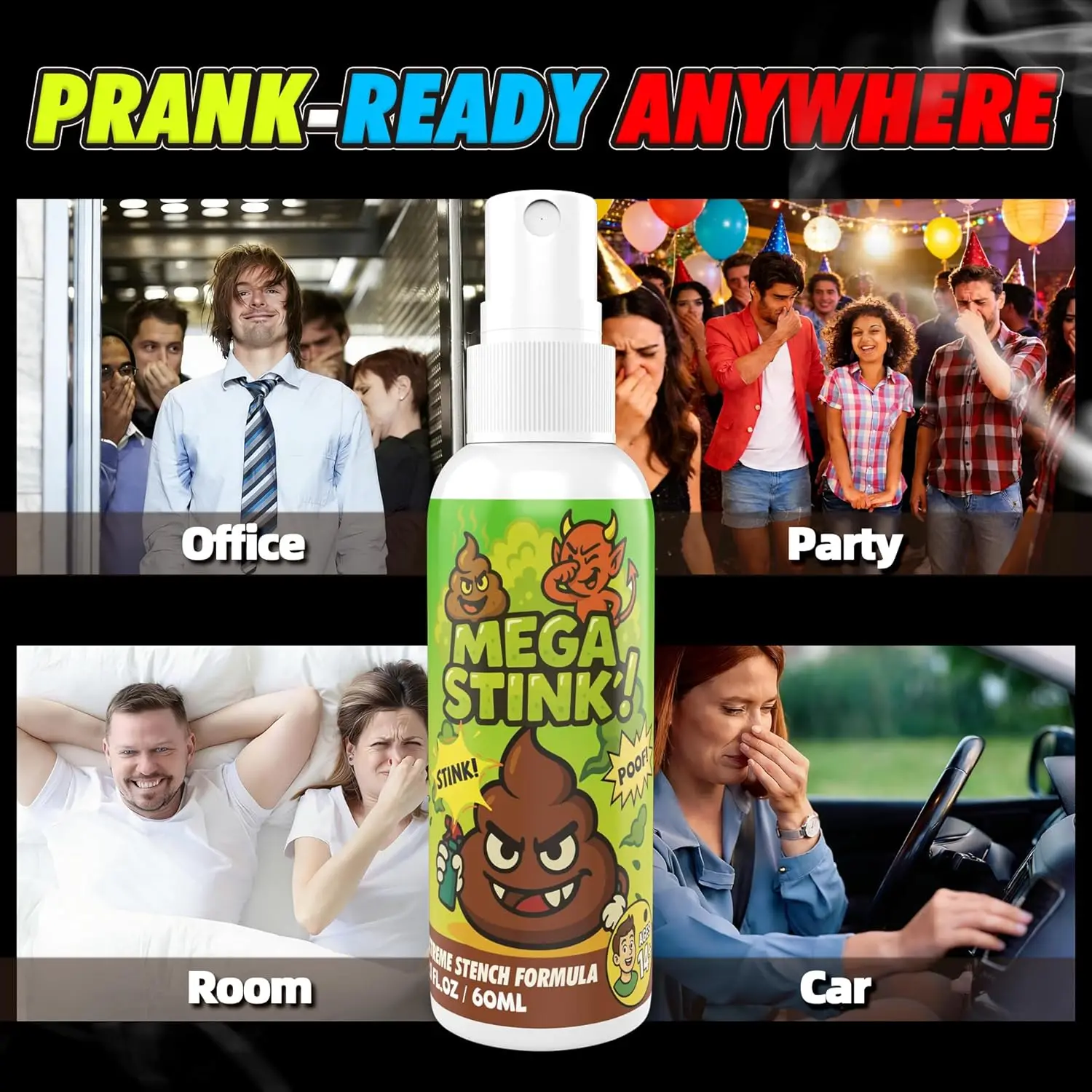 Stinkspray für Scherze, Hochwirksamer Echter Stinkspray, Schnelle Geruchsbeseitigung, Urkomischer Scherzartikel für Partys, Erwachsene, Büro-Kaos, Nicht Giftig – Detail 6