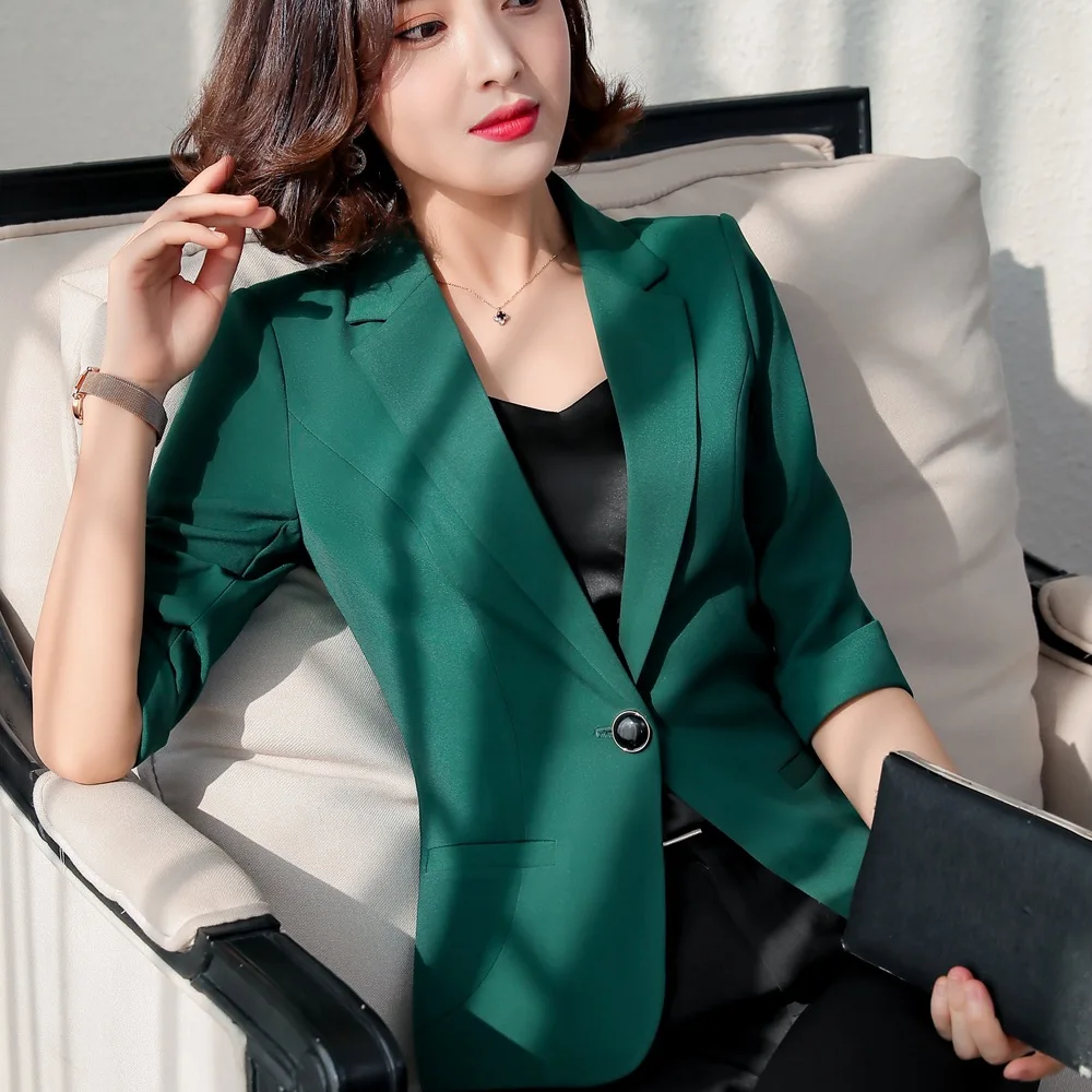 Coat Female New Style One Button Fashion Five-point Sleeve Temperament Casual Small Suit Female Small Suit Ladies Coat Traje