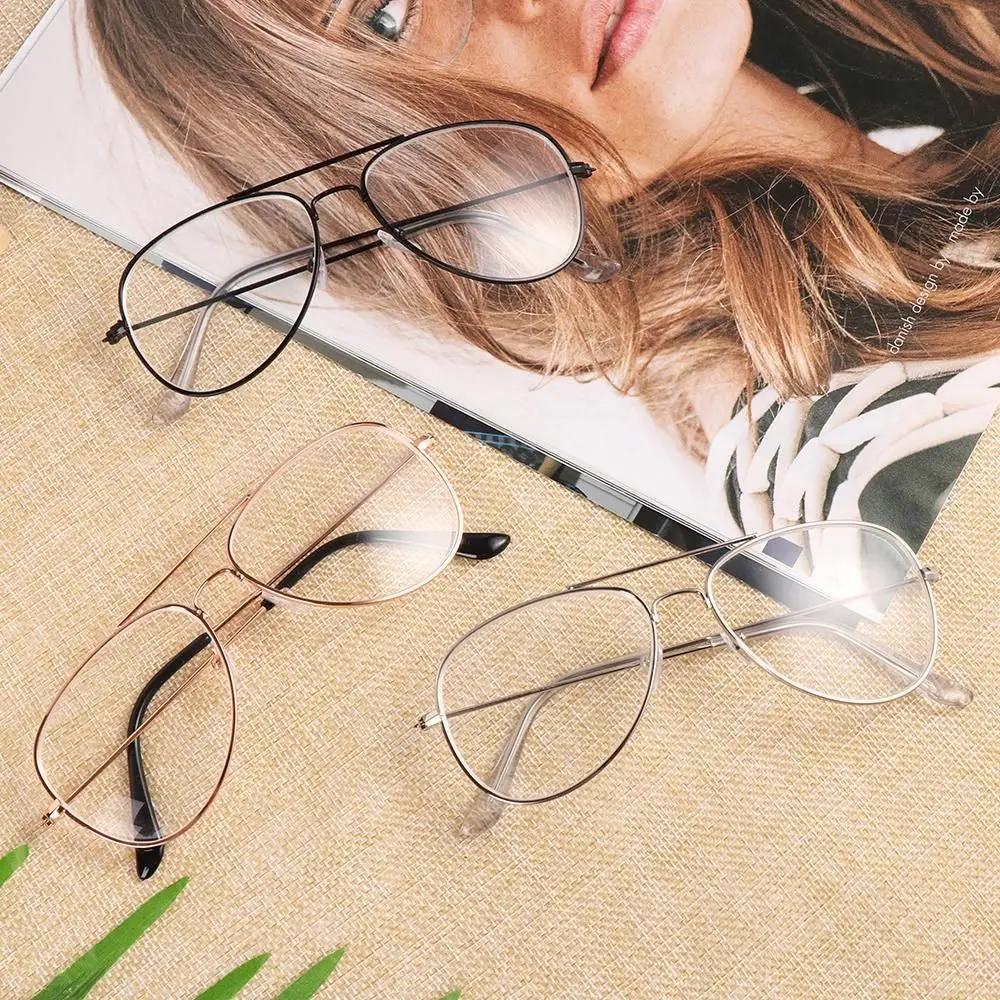 Women Men Myopia Optical Prescription Glasses Anti Blue Light Pilot Nearsighted Eyeglasses Shorted Sighted Goggles-1.0 to-5.0