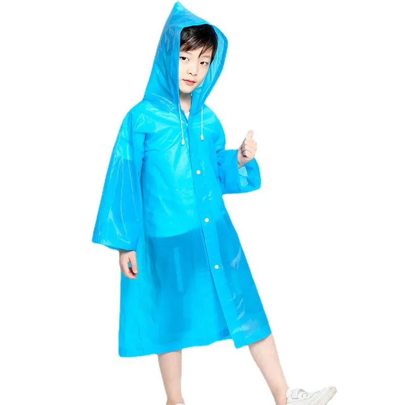 Children's poncho Waterproof reusable raincoat with hood Children's outdoor travel raincoat portable transparent raincoat