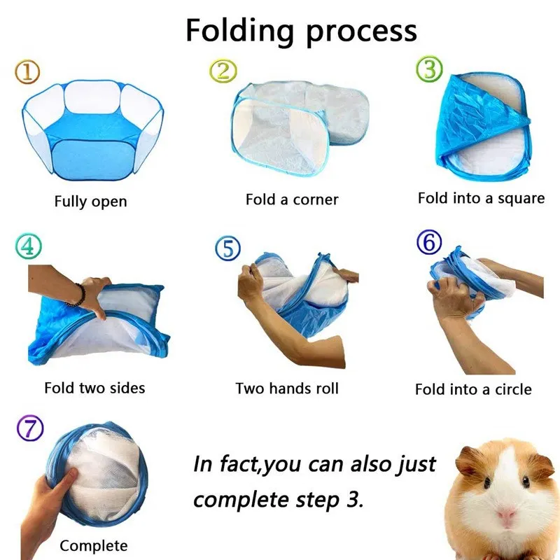 VZZ Pet Fence Kitten Cage Folding Cage Playpen for Hamster Hedgehog Small Animals Breathable Puppy Rabbit Guinea Pig 
