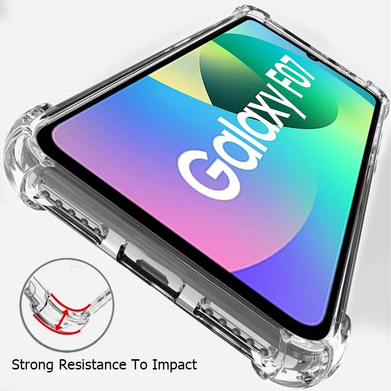 حافظة لهاتف سامسونج جالاكسي F07 F56 F55 F54 F36 F23 F16 F15 F41 F14 F06 F05 F04 X Cover7 Pro 5G أغطية خلفية شفافة