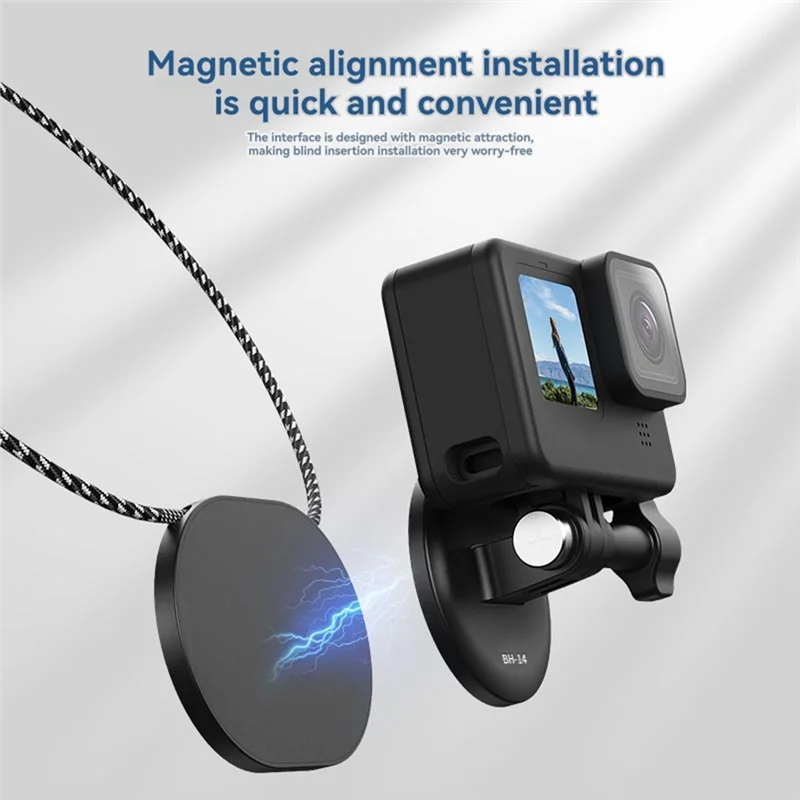 For DJI Action 4/Insta360 Ace Pro 2 Camera Bracket Magnetic Chest Mount+ Neck Strap For POV Selfie Accessories