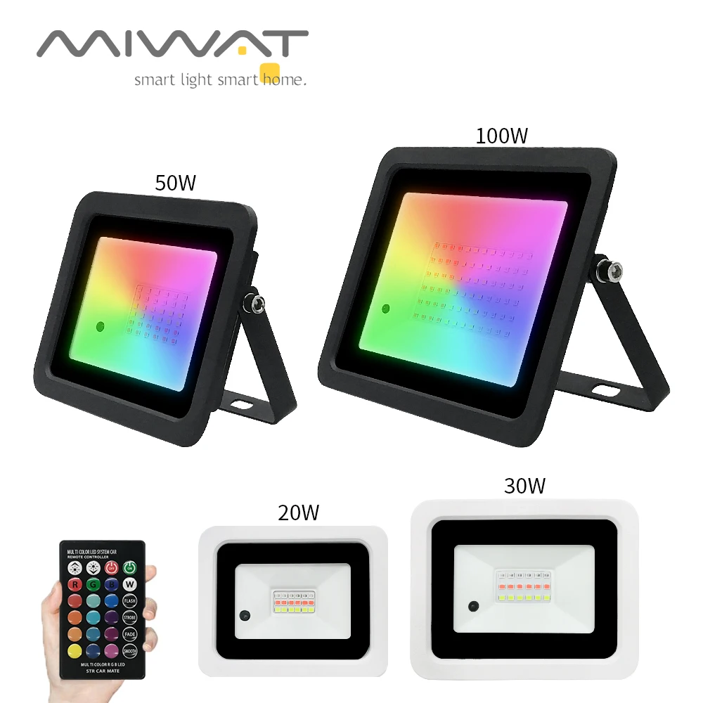 Imagem -03 - Impermeável Rgb Reflector Led Spotlight Iluminação do Jardim ao ar Livre Lâmpada do Projetor Refletor 100w 50w 30w 20w 110v 220v Ip68