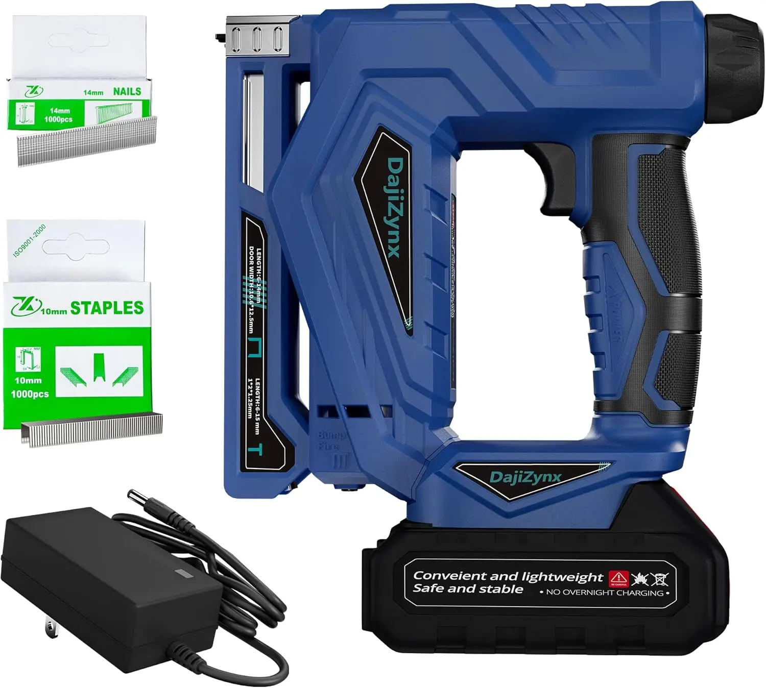 

Cordless 2-in-1 Staple Gun & Brad Nailer, 3/8" with 2000 Fasteners, 2 Modes