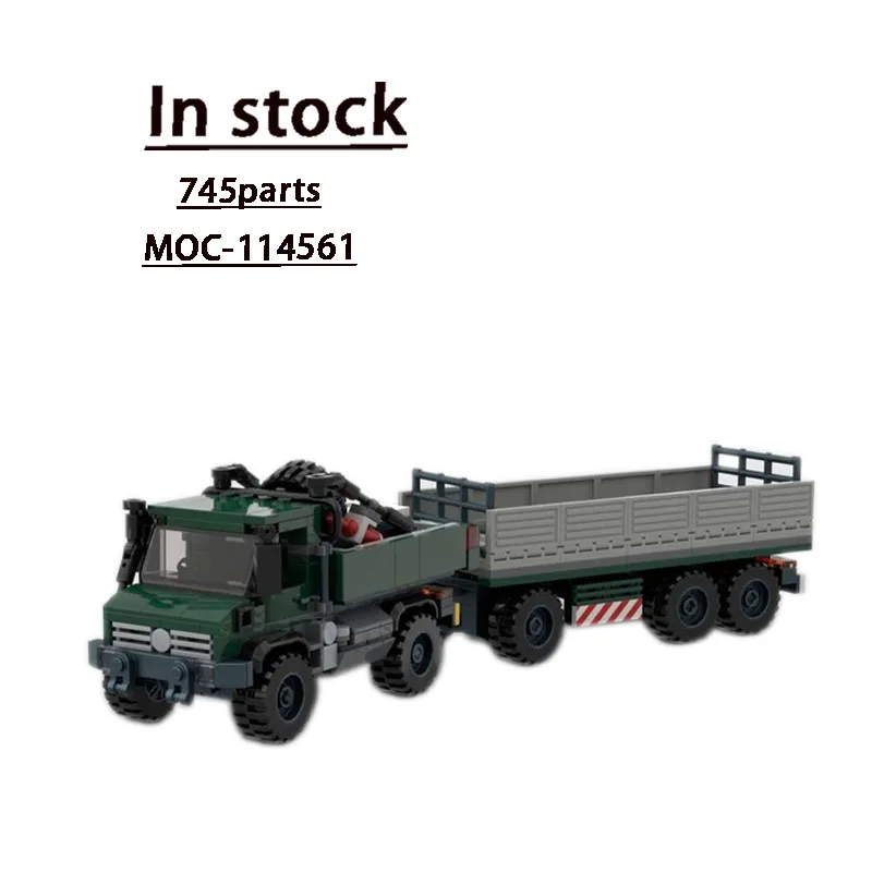 MOC-114561 City Transport Truck + Trailer Building Block Model 745 Parts MOC Creative Kids Birthday Building Blocks Toy Gift