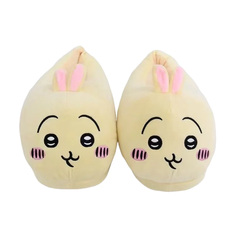 

Couple Funny Cartoon Usagi Chiikawa Thick Warm Slippers Winter New Students Kawaii Anime Sweet Indoor Comfort Soft Home Shoes