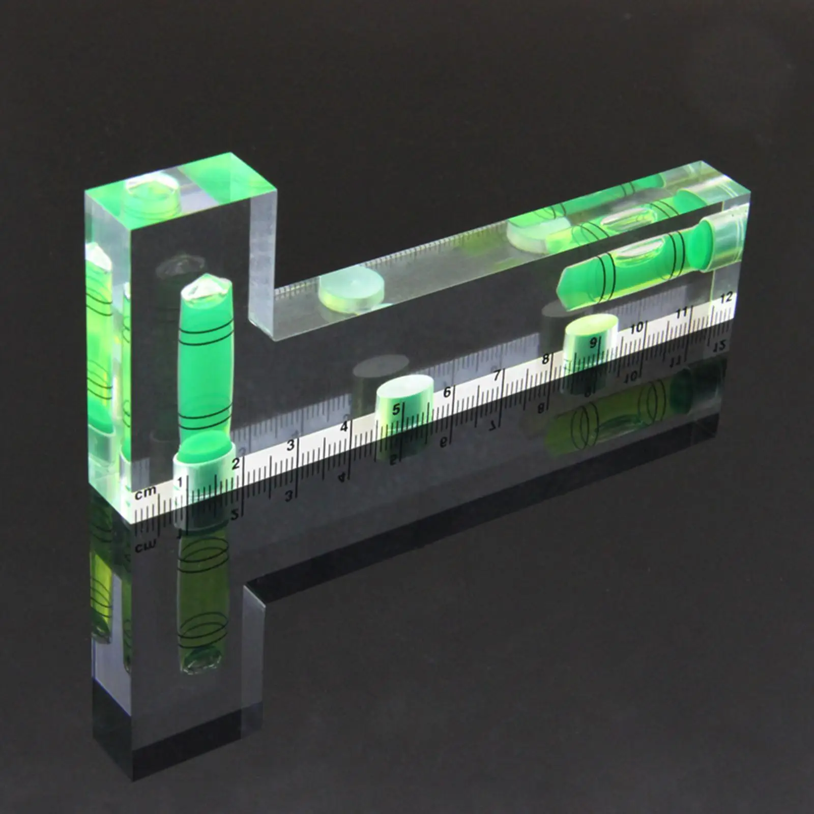 

L-shaped Bubble Level Ruler Multipurpose Sturdy Horizonta Transparent Level Ruler for Photos Frame Murals Carpentry Motorhome