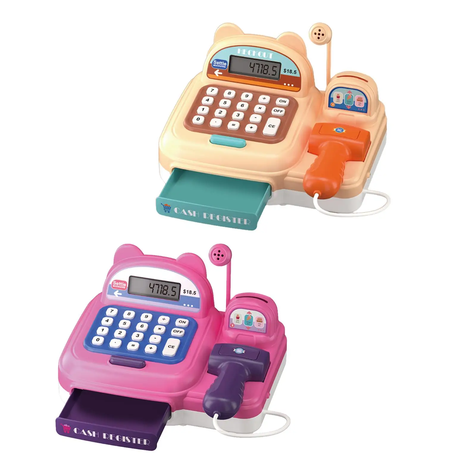 Supermarket Store Toys Register with Microphone Calculator Kids Valentines