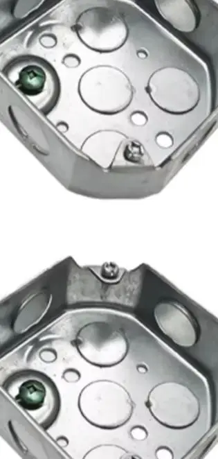 4 Inch Octagonal Galvanized Iron Electrical Junction Box 15.5 Cu In Deep Stretch Metal Wiring Enclosure For For American Standar