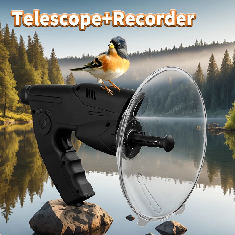 Telescope 8X Bird-Watching Binoculars With Microphone Beginner-Friendly Bak4 Prism IPX4 Waterproof For Recording Bird Calls