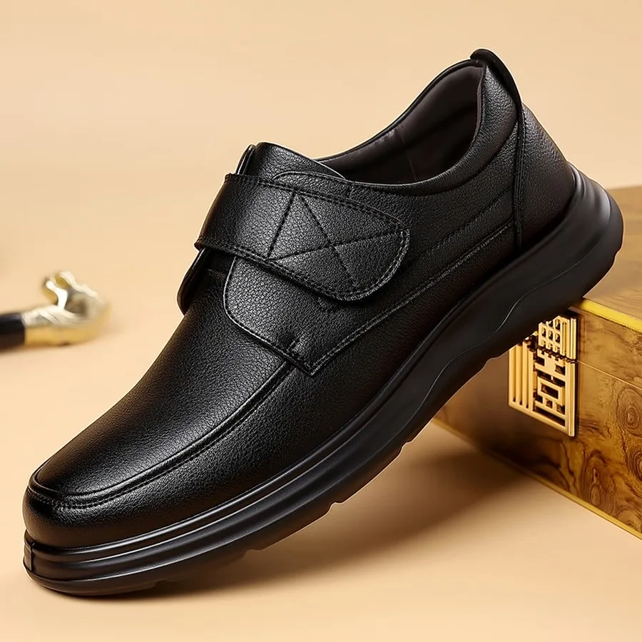 Men's Velcro Casual Shoes, Low-Top Round Toe, Everyday Comfort for Workdays and Outings