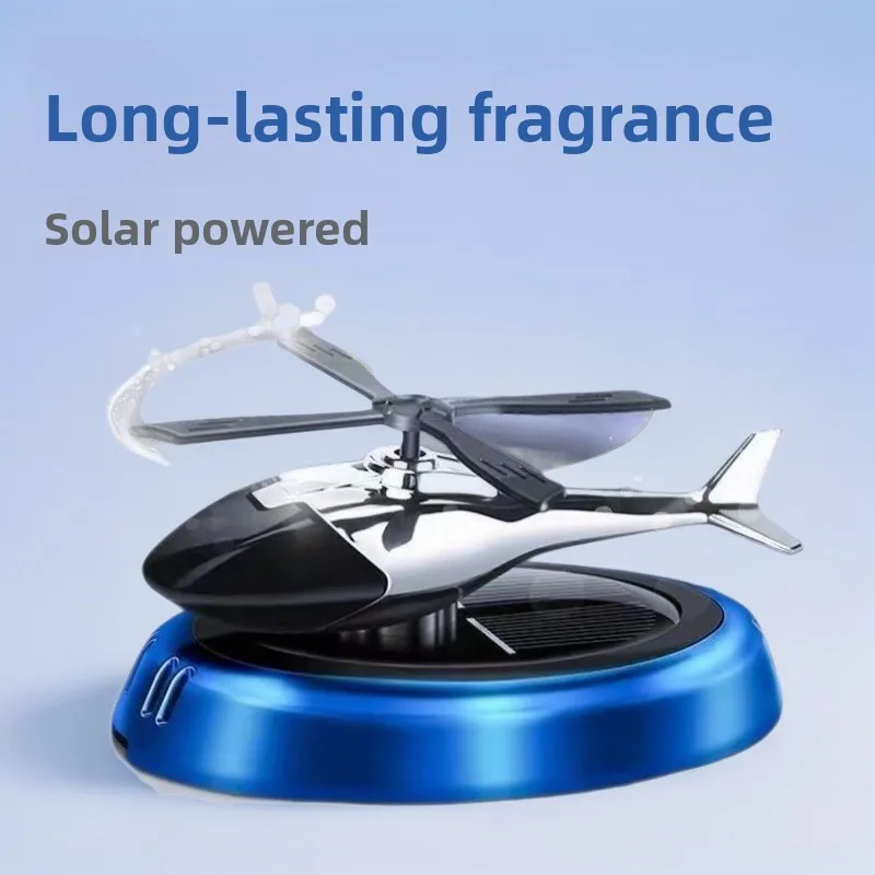 Solar Powered Helicopter Car Air Freshener Auto Dashboard Perfume Ornament Decoration