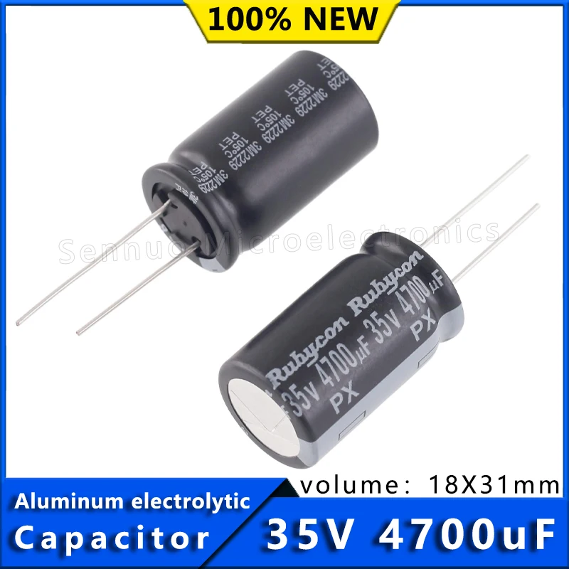 2Pcs New original imported Japanese Rubycon PX 35v 4700uF 18x31mm audio amplifier electrolytic capacitors 35PX4700MEFC