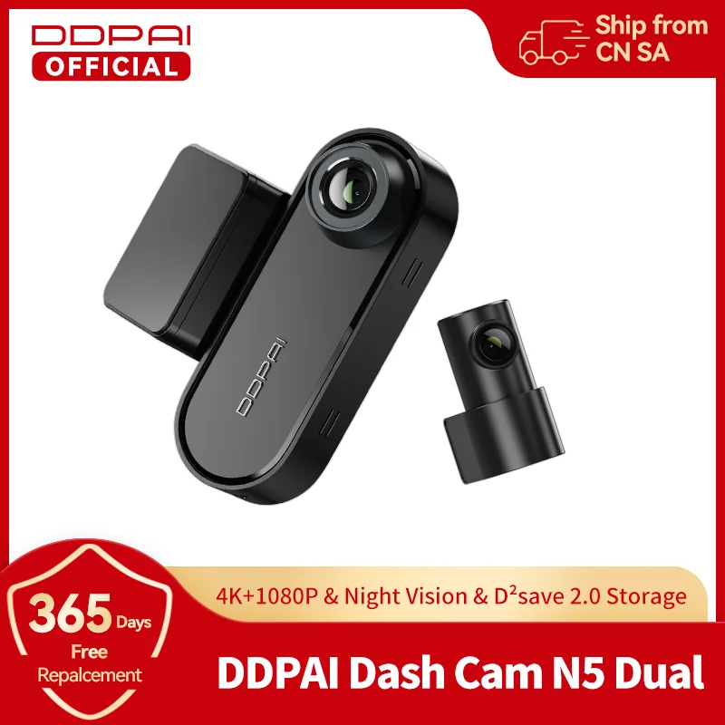 DDPAI Dash Cam N5 Dual Front and Rear 4K UHD Resolution  Dash Camera Car DVR Al Base Radar NightVIS ADAS GPS  Auto record