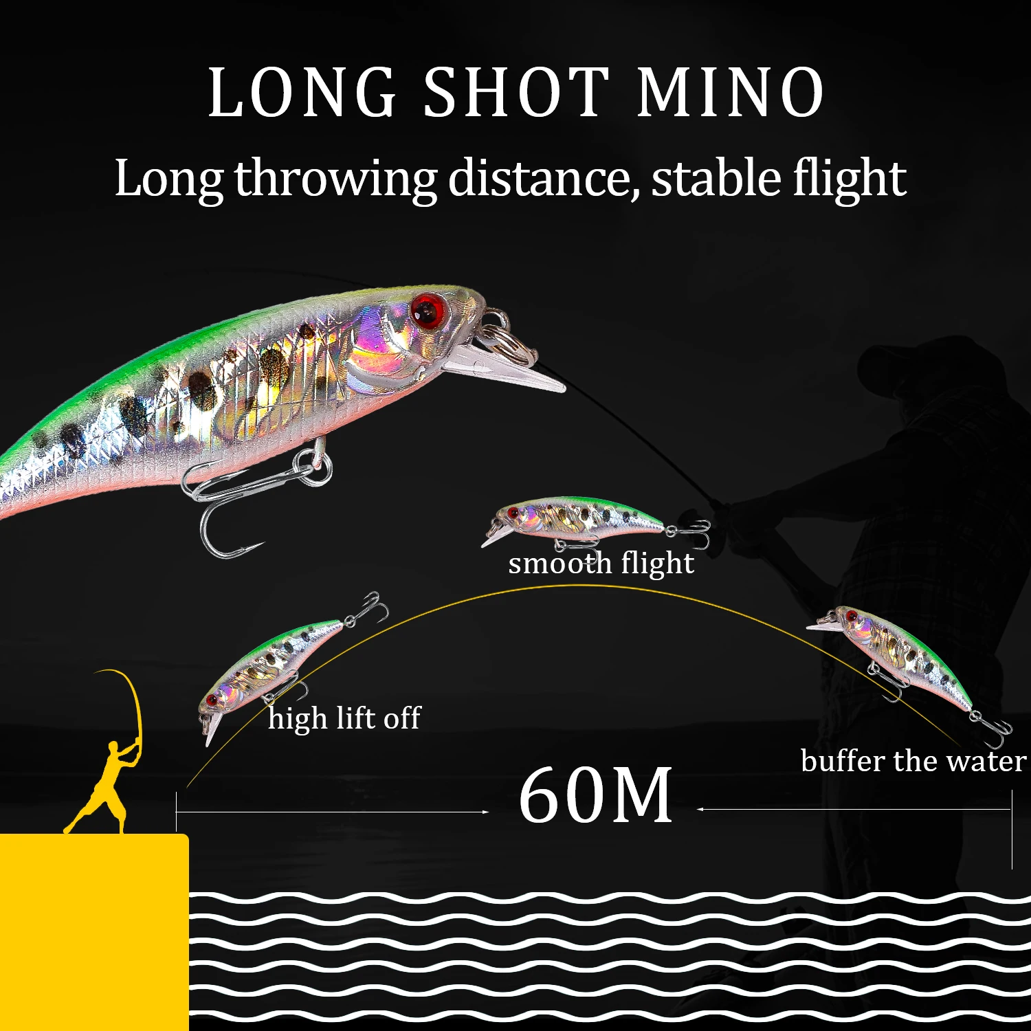 Bisogoon sink slowly Minnow Crankbait Fishing Lures 4.5G 5.5CM Wobblers Japan Pike bass bait Artificial hard bait Pesca carp