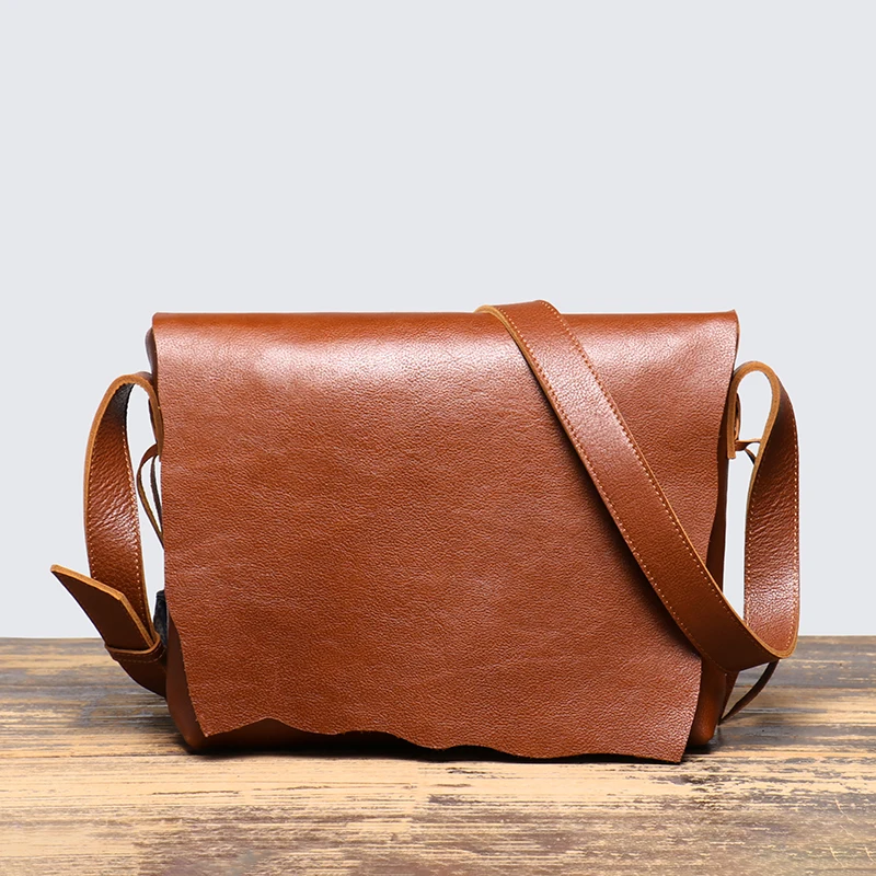 Women's Soft Leather Shoulder Bags Luxury High Quality Crossbody Bag Men's Top layer Cowhide Postman Bag Work Office Bag