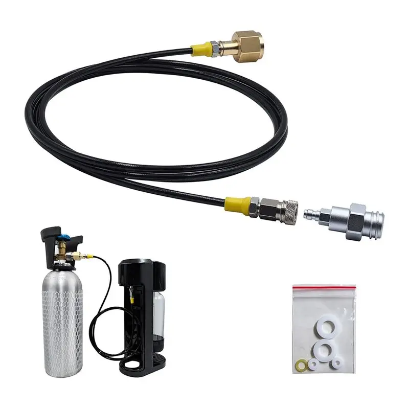 DT39 Soda Water Maker Adapter TR21-4 for External CO2 Tank with 98 Inches Hose Kit for SodaStream Quick Connect