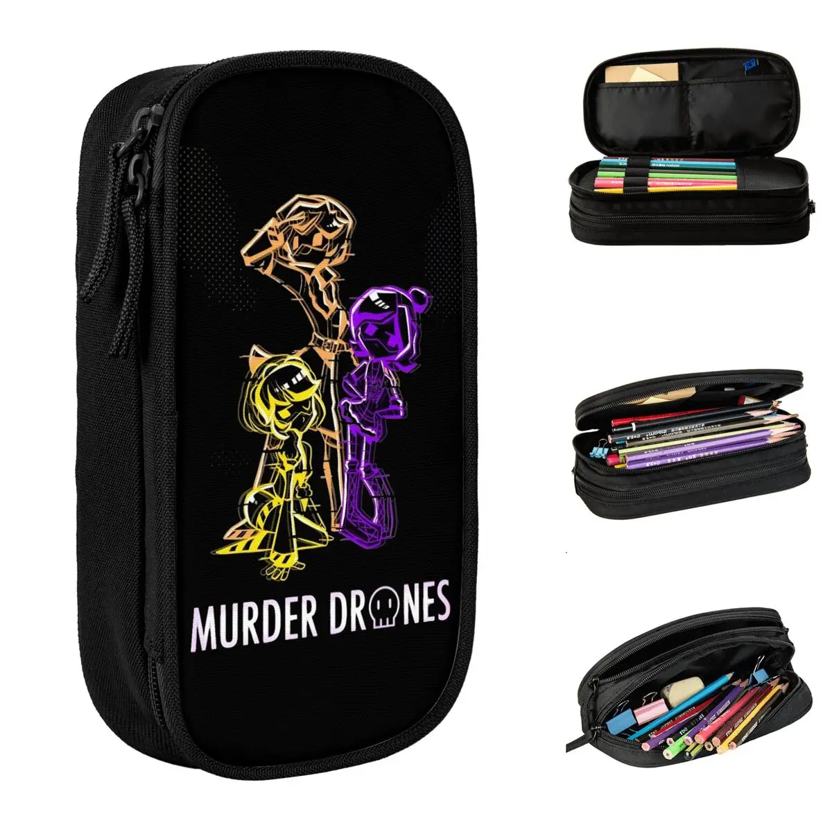 القتل الطائرات بدون طيار عوزي البواب Thad N مقلمة لعبة حامل قلم حقيبة للطلاب تخزين كبير الطلاب مدرسة سستة قلم رصاص الحقيبة #1