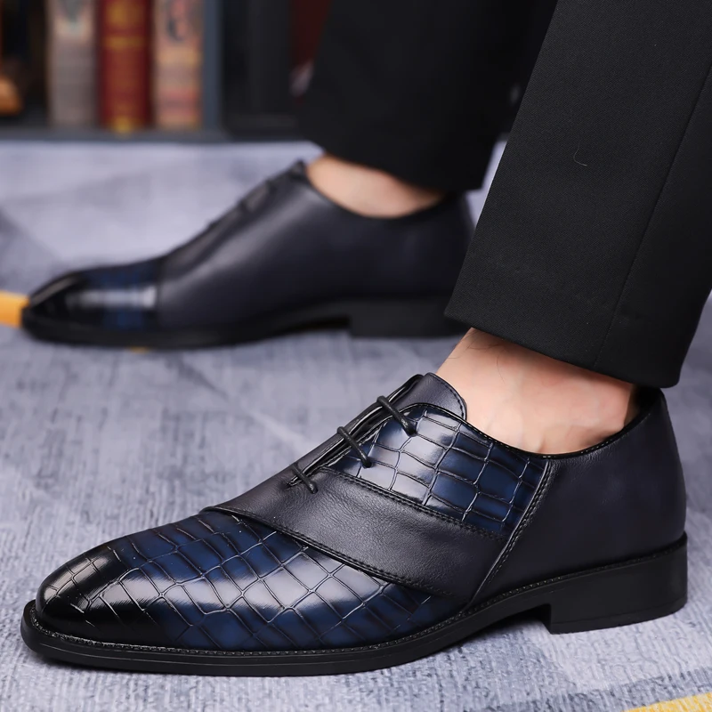 

2025 new Business dress Shoes Men's Breathable Lace-Up Leather Derby oxfords big size 48