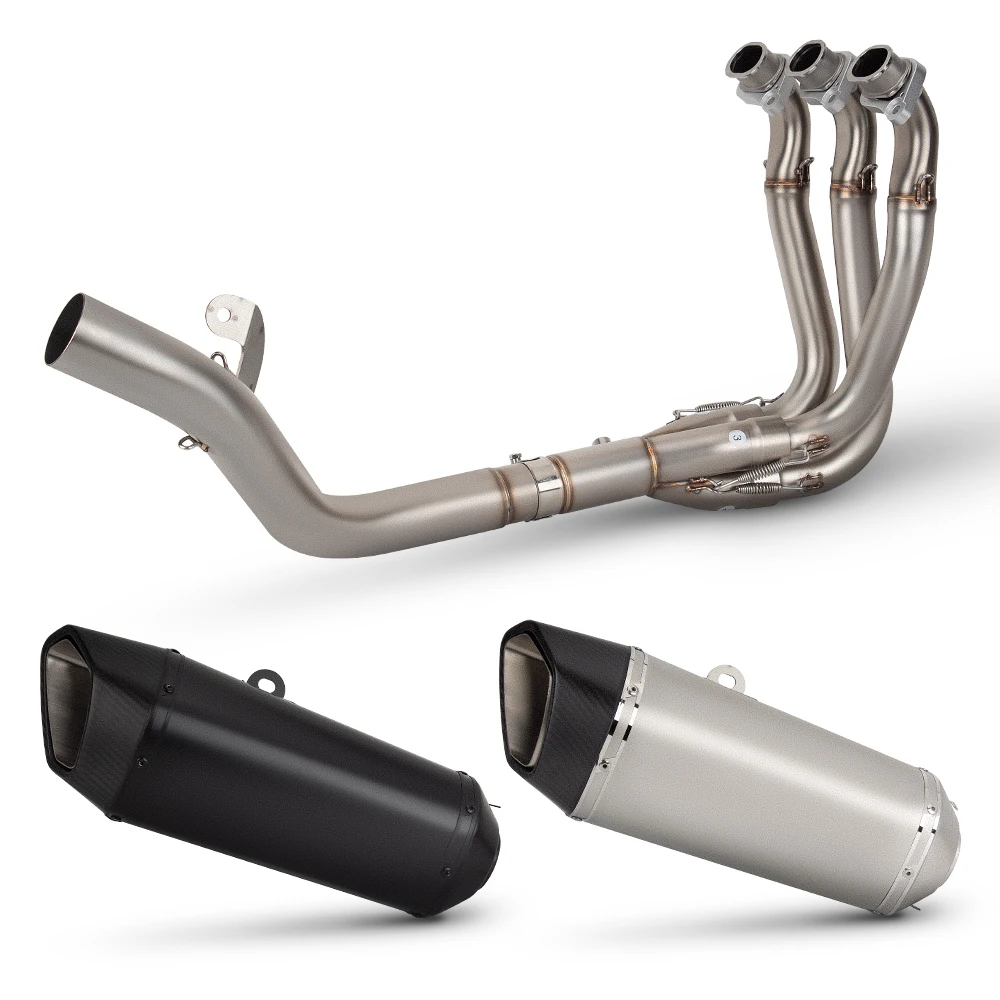 

For Triumph Street Triple 765 S R RS 2017-2024 Full System Motorcycle Exhaust Front Middle Pipe Connect Carbon Muffler