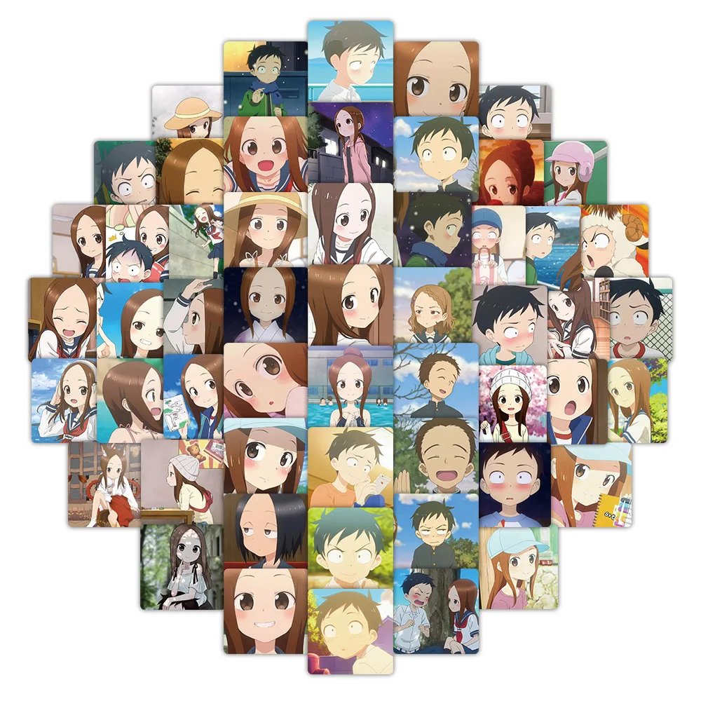 59 PCS Teasing Master Takagi san Adesivos Takagi Nishikata Chii ‌ ‌   Graffiti decalques engraçado anime diy portátil guitarra brinquedos dos desenhos animados