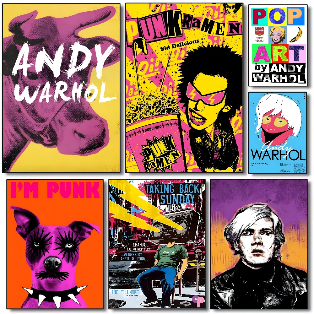 

A-Andy Warhol Pop Art Poster HD art sticky wall waterproof home living room bedroom bar aesthetic decoration