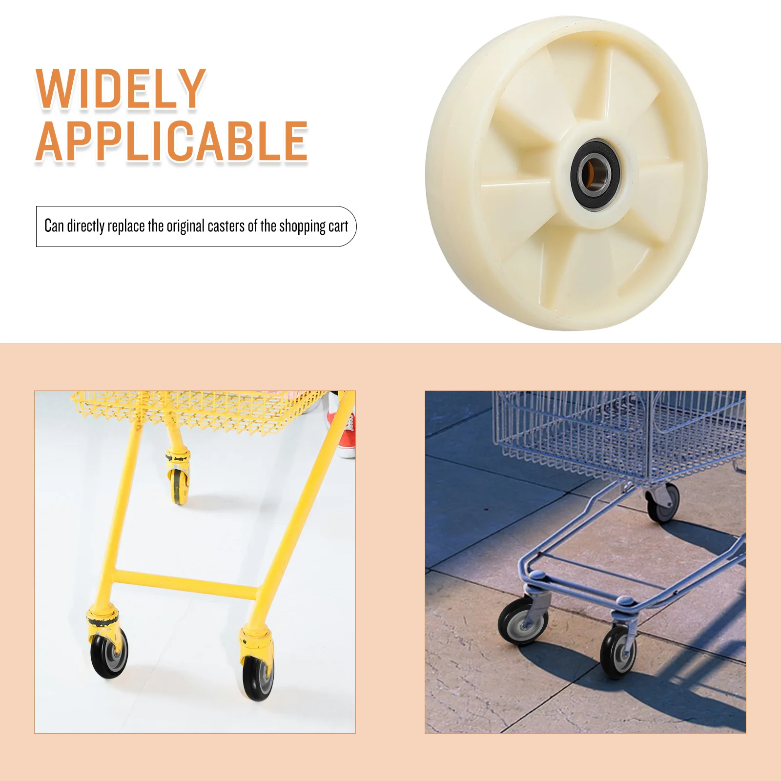1pcs 200x50mm Caster Wheels Set Axle 47mm Nylon Ball Bearings Heavy Duty Pallet Truck Rollers Large Plate Casters Replacement - Image 4