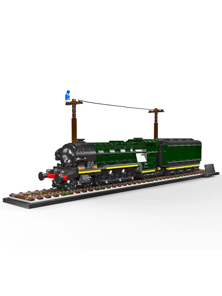 Mould King 12044 Technisches Spielzeug-Modellzug-Set „The MOC Flying Scotsman“ – Bausatz Lokomotive aus Bausteinen – Weihnachtsgeschenk für Kinder