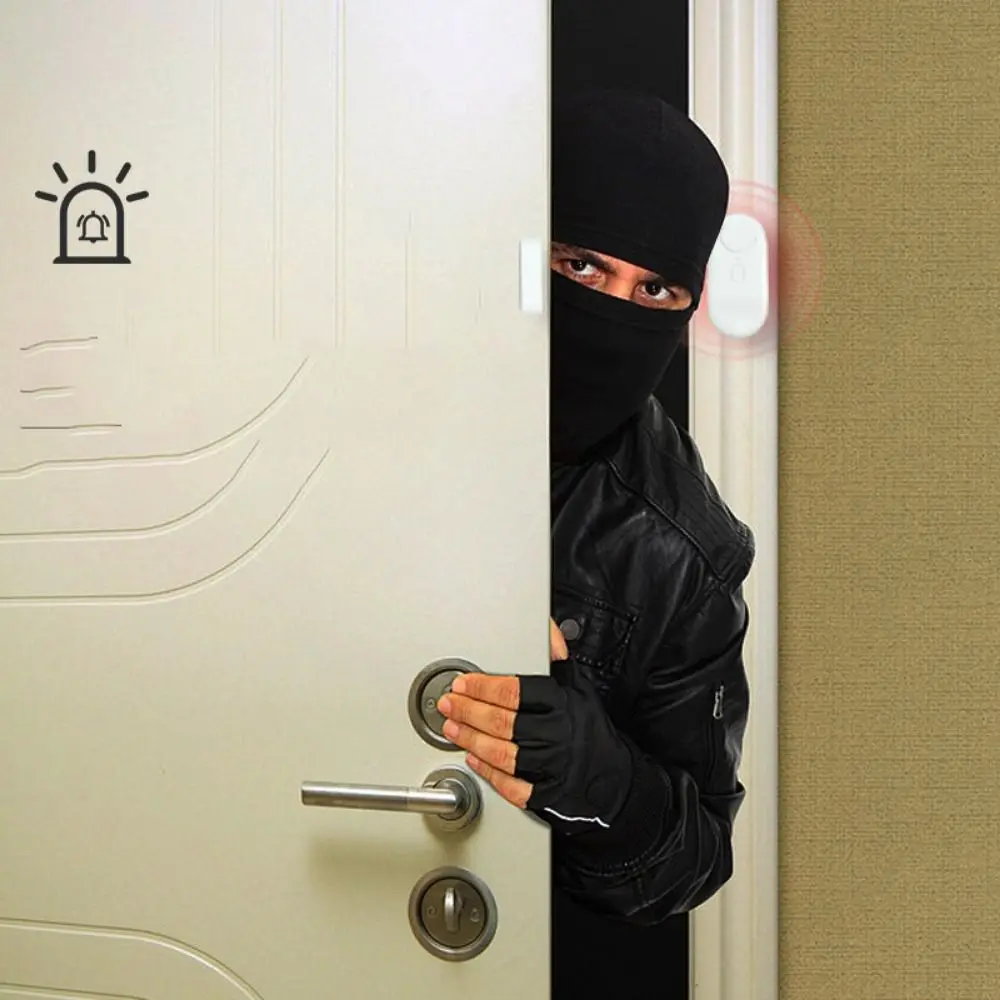 دائم 120Db نافذة الباب إنذار متعدد الوظائف الأبيض المغناطيسي الاستشعار اللاسلكية إنذار مضاد للسرقة غرفة المعيشة