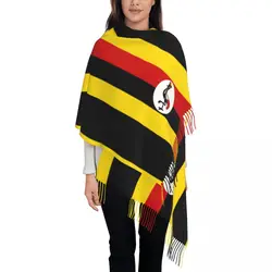 Female Scarf Outdoor Uganda Flag Large Scarves with Long Tassel Geometric y2k Funny Shawl Wraps Winter Designer Bufanda Mujer